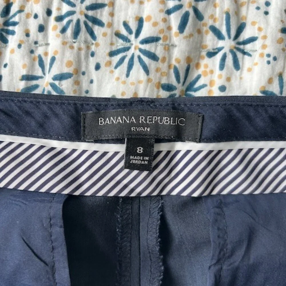 Banana Republic Ryan Fit Blue Straight Leg Trouser Pant Size 8 - Picture 2 of 8